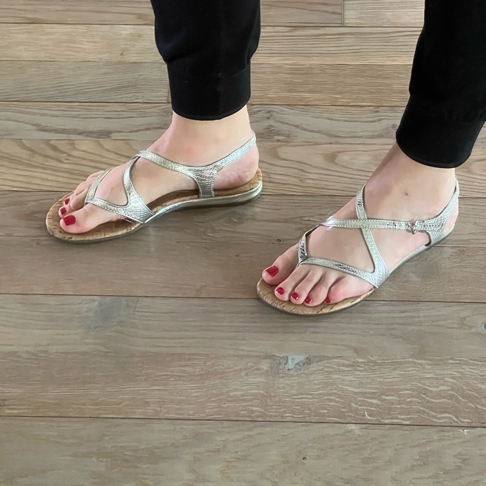 GUESS Silver Flat Sandals